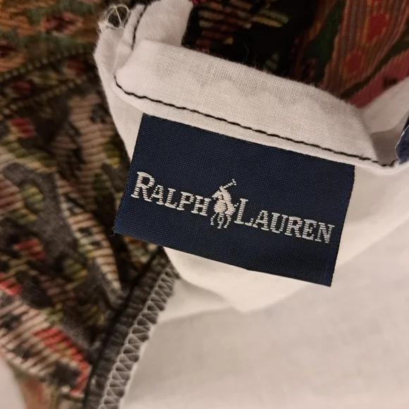VTG Ralph Lauren Leningrad Russia KING Bedskirt Multi RUST Harvest Drop 12" USA - Picture 7 of 8